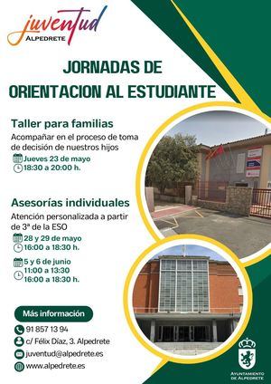 Desde el 23 de mayo, Alpedrete celebra sus Jornadas de Orientación al Estudiante