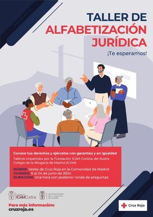 Cruz Roja impartirá durante el mes de junio talleres de alfabetizacion jurídica para mayores en San Lorenzo, Cercedilla y El Escorial