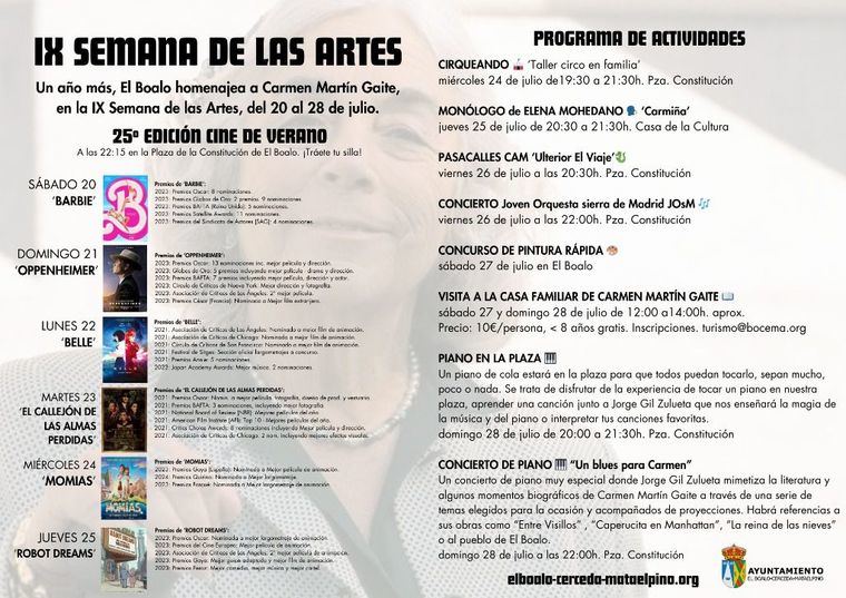 El Boalo recuerda a Carmen Martín Gaite con la celebración de la IX Semana de Las Artes