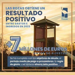 Las Rozas cierra 2023 con un superávit de 7 millones de euros antes de ajustes
 