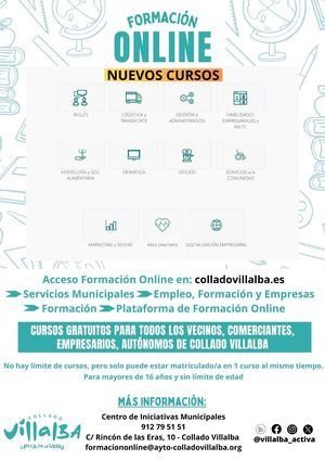 La Plataforma de Formación Online de Collado Villalba amplía su oferta con nuevos cursos