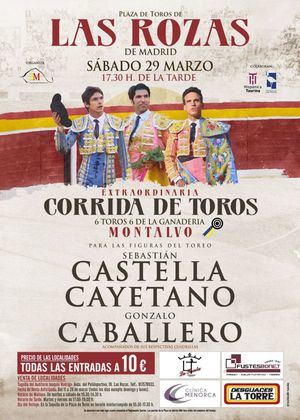 Sebastián Castella, Cayetano Rivera Ordoñez y Gonzalo Caballero torearán este sábado en Las Rozas