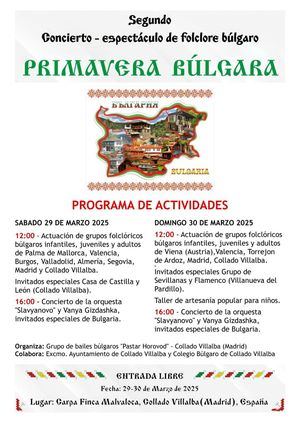 La Carpa de Malvaloca de Collado Villalba acoge este fin de semana el evento ‘Primavera búlgara’