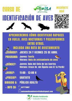 Collado Villalba ofrece durante abril un curso de identificación de aves y una ruta botánica
