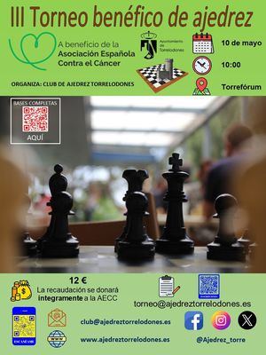 El Club de Ajedrez Torrelodones organiza un Torneo a beneficio de la AECC