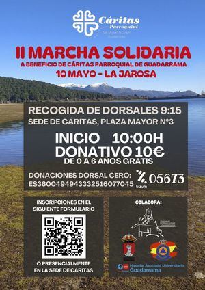 Guadarrama acogerá este sábado 10 de mayo la II Marcha Solidaria a favor de Cáritas