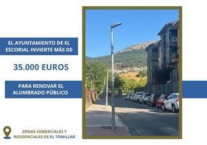 El Ayuntamiento de El Escorial invierte más de 35.000 euros en el alumbrado de El Tomillar