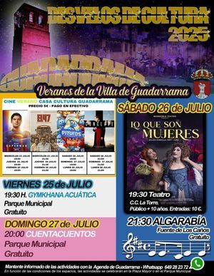 Desvelos de Cultura propone para el final de julio en Guadarrama teatro, música y cine