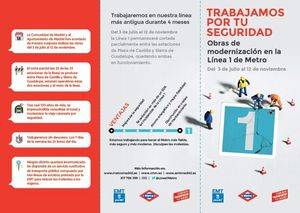 La línea 1 de Metro cerrada desde el domingo, 3 de julio