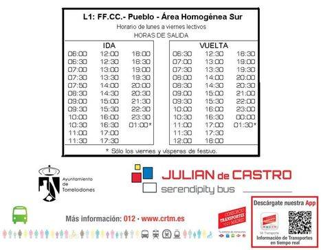 La línea 1 de autobuses adelanta una expedición a primera hora