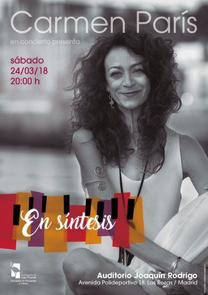 Carmen París presenta “En síntesis” en el Auditorio Joaquín Rodrigo