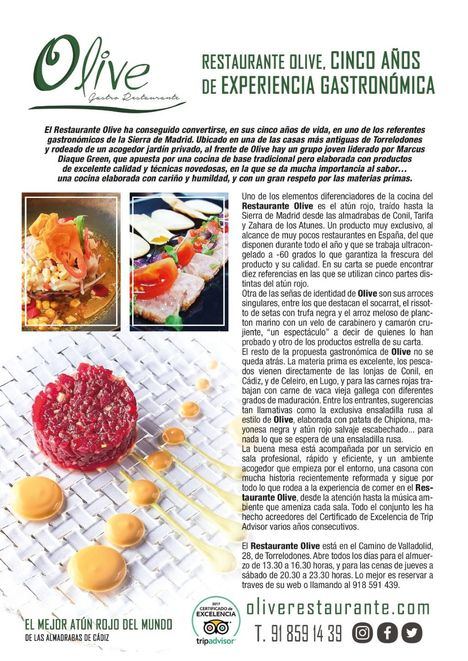 Restaurante Olive, cinco años de excelencia gastronómica