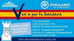 El PP reparte banderas con motivo del 12 de octubre