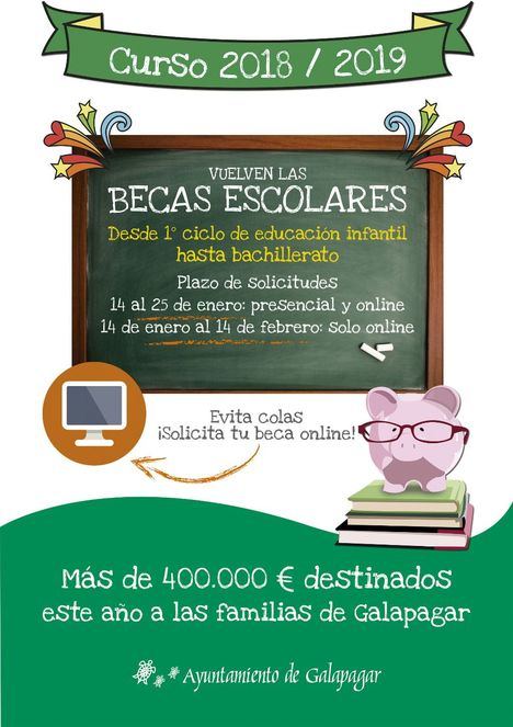 Nueva convocatoria de becas escolares para menores del municipio