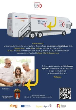 El autobús de la campaña estatal ‘Generación D’ estará en Guadarrama hasta el sábado