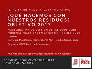 El PSOE de Hoyo organiza una charla participativa sobre la gestión de residuos