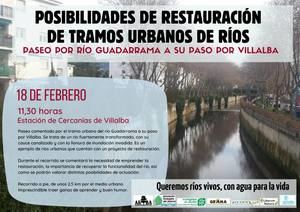 Ecologistas organiza un paseo comentado por el tramo urbano y canalizado del Guadarrama en Collado Villalba