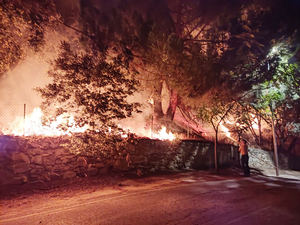 Un tren de mercancías provoca un doble incendio a su paso por Torrelodones