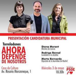 El PSOE de Torrelodones presenta este miércoles su candidatura con la ministra de Ciencia, Diana Morant