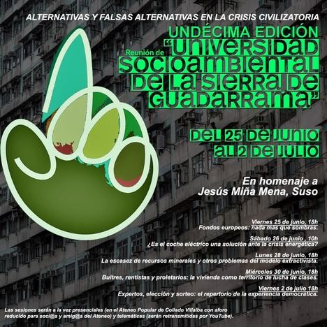 El viernes 25 de junio arranca la 11º Universidad Sociombiental de la Sierra de Guadarrama