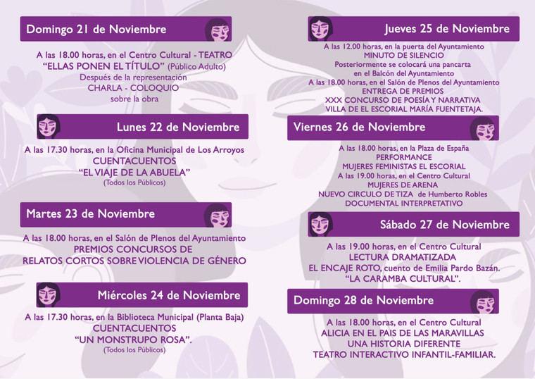 El Escorial dedica la semana del 21 al 28 de noviembre a la lucha contra la Violencia de Género
