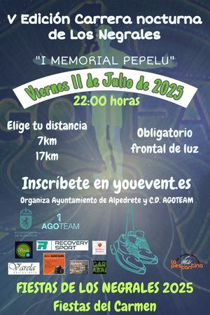 La carrera nocturna de Los Negrales celebra su V Edición en las Fiestas del Carmen este viernes, 11 de julio