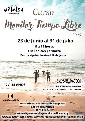 Collado Villalba organiza un Curso de monitor de ocio y tiempo libre para este verano