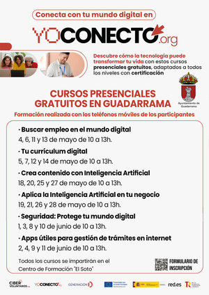 Guadarrama ofrece seis cursos gratuitos sobre herramientas digitales para mejorar el empleo