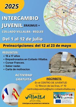 El Ayuntamiento de Collado Villalba organiza un intercambio juvenil con Bègles, en Francia