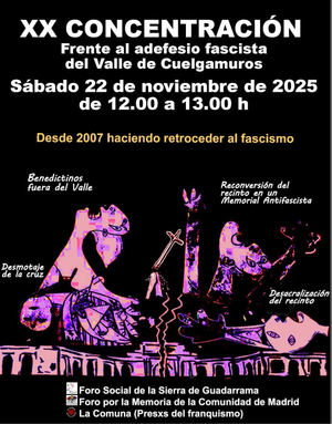 El Foro Social de la Sierra convoca una concentración este sábado frente a Cuelgamuros