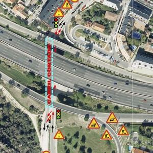 Corte parcial de tráfico en el acceso a Calle Huertos de Torrelodones por obras en la A-6