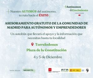 El autobús del emprendimiento de la Comunidad de Madrid y ATA visita Torrelodones