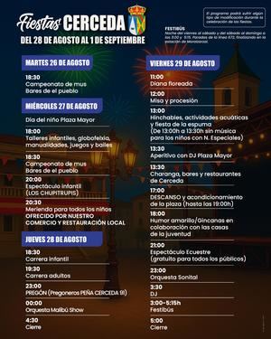 Cerceda celebra sus fiestas de verano del 28 de agosto al 1 de septiembre