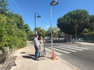 El Ayuntamiento de Galapagar instala badenes e iluminación en los pasos de peatones de la carretera de Guadarrama
