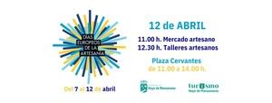 Mercado artesano y talleres familiares en la Plaza Cervantes de Hoyo de Manzanares este 12 de abril