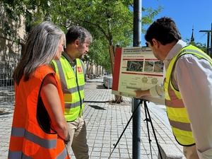 Avanzan las obras de remodelación del Paseo de Juan de Borbón y Battenberg en San Lorenzo de El Escorial