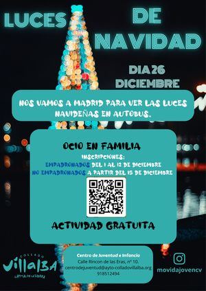 Collado Villalba propone a las familias una excursión a Madrid para ver las luces de Navidad