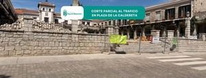 Las obras en la Plaza Mayor de Hoyo de Manzanares obligan a restringir el tráfico en el entorno