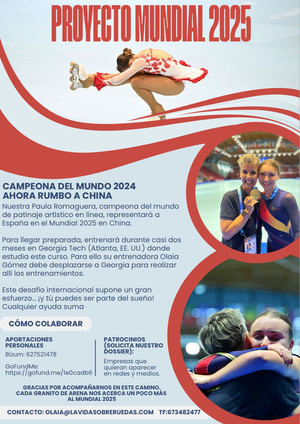 Paula Romaguera, patinadora del Club La Vida sobre Ruedas de Torrelodones, prepara su camino hacia el Mundial 2025 en China