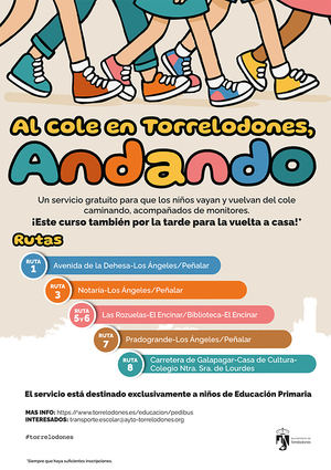 Torrelodones ofrece varias rutas de Pedibús ida y vuelta en el inicio de curso escolar