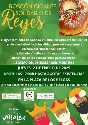 El Roscón Gigante Solidario de Collado Villalba recaudará fondos el 2 de enero para la Asociación de Esclerosis