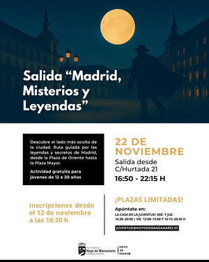 Juventud de Hoyo de Manzanares propone una vista a Madrid para conocer sus misterios y leyendas