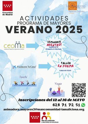 La Mancomunidad La Maliciosa abre las solicitudes para los Talleres de Verano de mayores