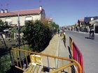 Aceras y asfalto en reparación