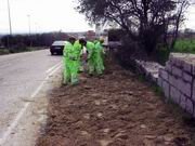 Obras de acerado en el acceso al AHS