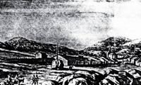 Torrelodones en un grabado del siglo XVII, obra de Pier Maria Baldi y conservado en la Biblioteca Laurenciana de Florencia (realizado durante el viaje que realizó Cosme de Médicis
a España y Portugal entre 1668 y 1669)