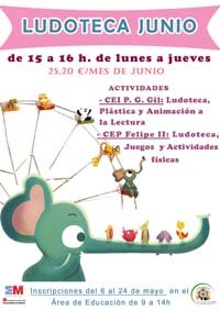 Abiertas las inscripciones para la ludoteca infantil en el mes de junio