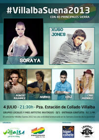 Villalba Suena 40 Principales,el jueves 4 de julio en la Plaza de la Estación